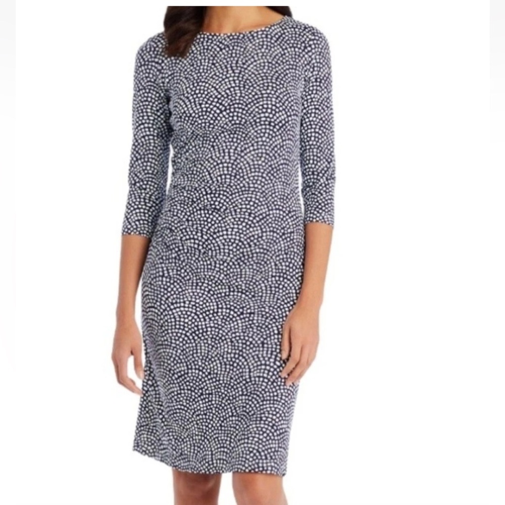 J. McLaughlin Ruched Sage Catalina Cloth dress- worn 1x- retail 188